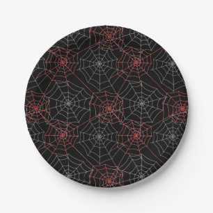 Halloween Paper Plates-Spider Webs Paper Plates