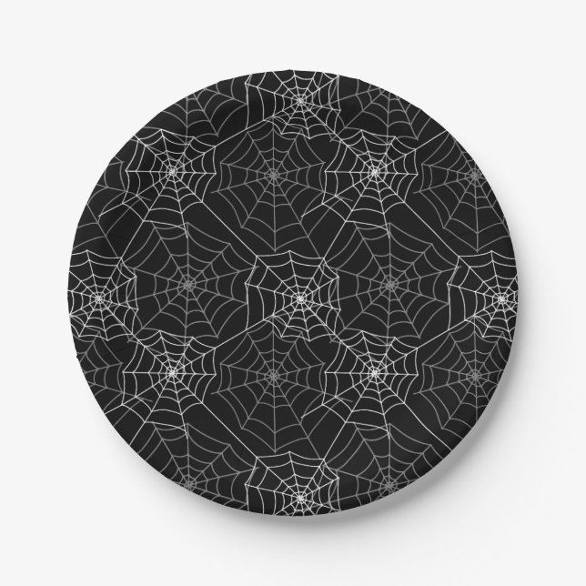 Halloween Paper Plates-Spider Webs Plates (Front)