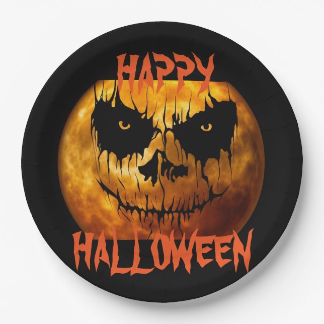 Halloween Paper Plates/Spooky Moons Plates (Front)