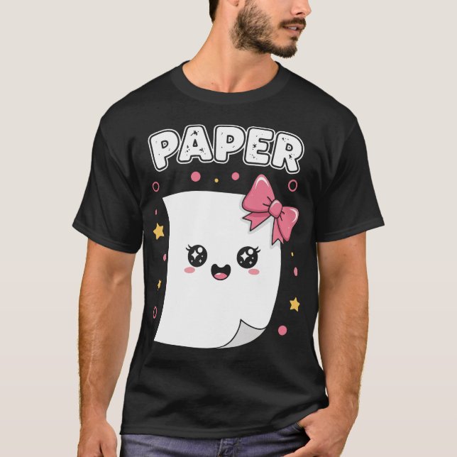 Halloween Paper Scissors Rock Matching Cute Costum T-Shirt (Front)