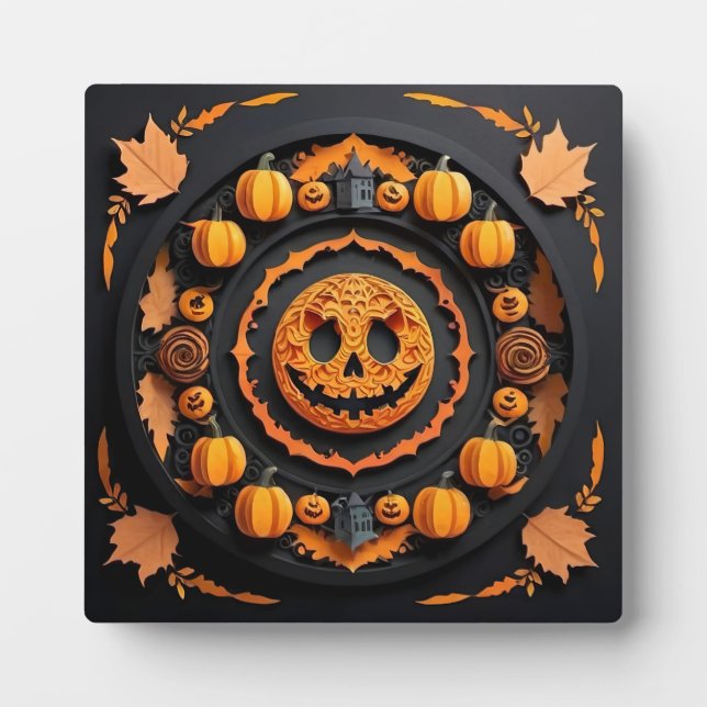 Halloween Papercuat Mandala Plaque (Front)