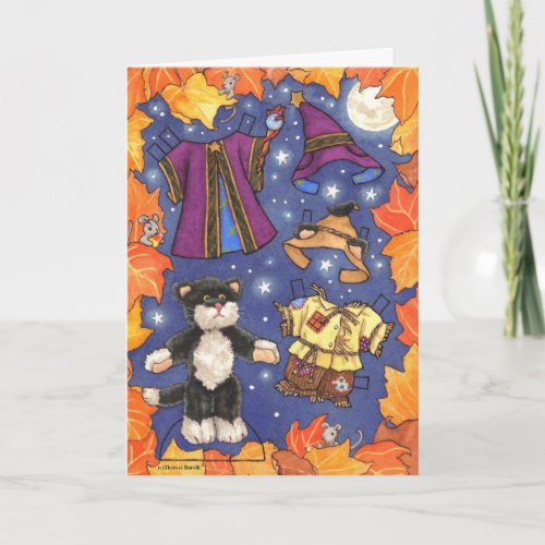 Halloween paperdoll card