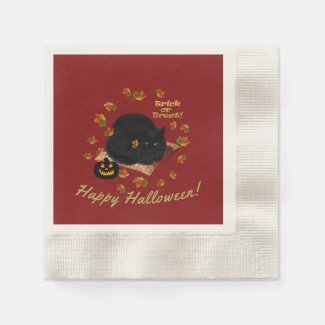 Halloween PaperNapkins-Black Cat Style  Napkins
