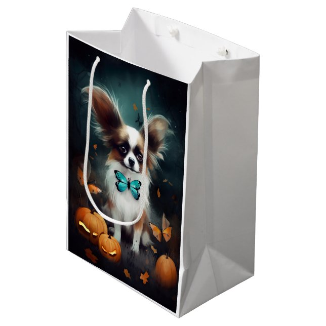 Halloween Papillon With Pumpkins Scary  Medium Gift Bag (Front Angled)