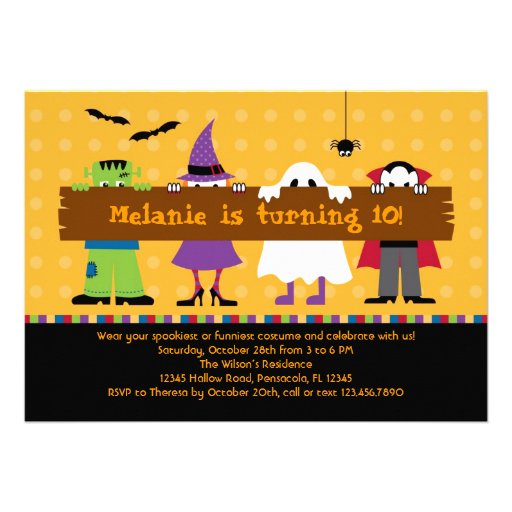 Halloween Parade Costume Birthday Party Invitation