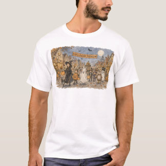 Halloween Parade Night Scene Illustration T-Shirt