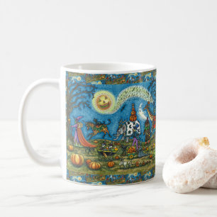 HALLOWEEN PARADE Witch Giraffe Bear Zebra Skellies Coffee Mug