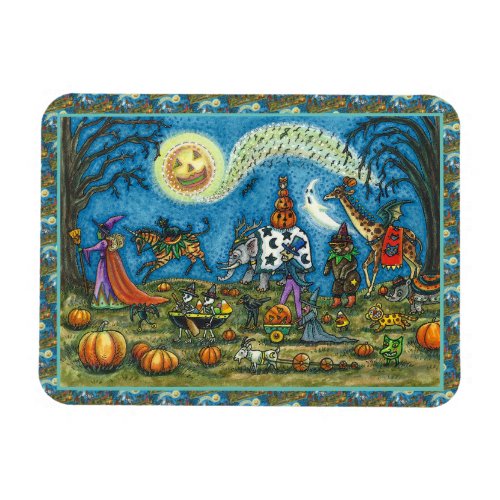 HALLOWEEN PARADE Witch Giraffe Bear Zebra Skellies Magnet