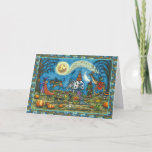 HALLOWEEN PARADE Witch Giraffe Zebra Skelly BLANK Holiday Card