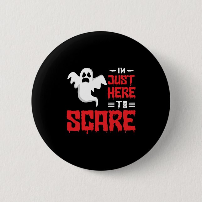 Halloween Paranormal Ghost Hunters Horror Fans Button (Front)