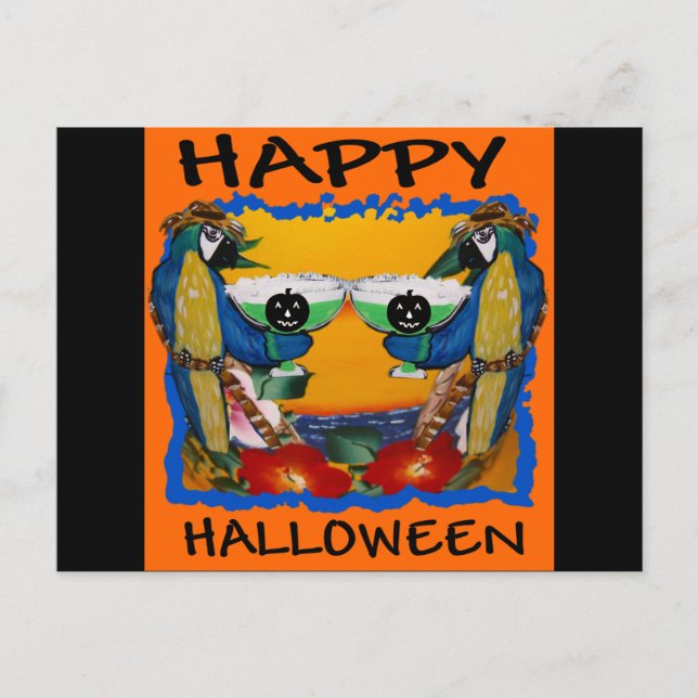 HALLOWEEN PARROTS POSTCARD (Front)