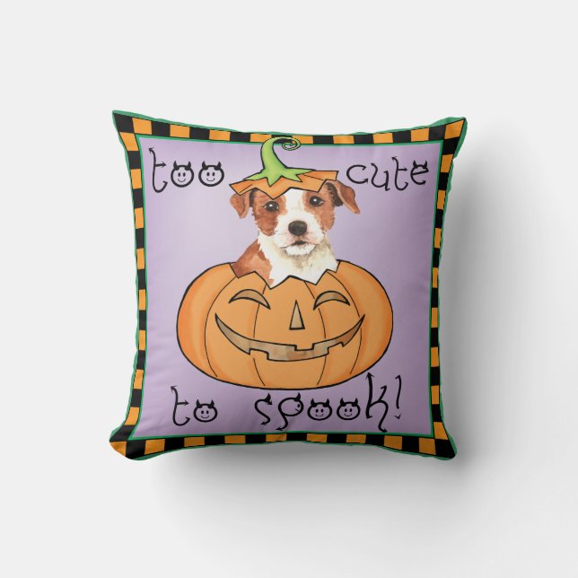 Halloween Parson Russell Terrier Throw Pillow (Front)