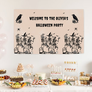 Halloween Party Adult Vintage Gothic Skull Banner