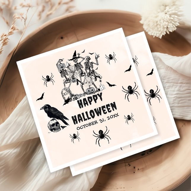 Halloween Party Adult Vintage Gothic Skull  Napkins (Creator Uploaded)