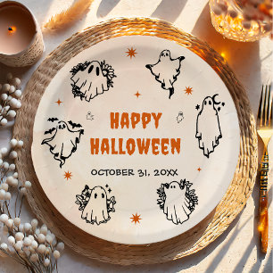 Halloween Party Adult Vintage Gothic Skull Paper Plates