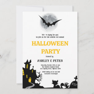 Halloween Party Annual Costume Haunted House Invitation