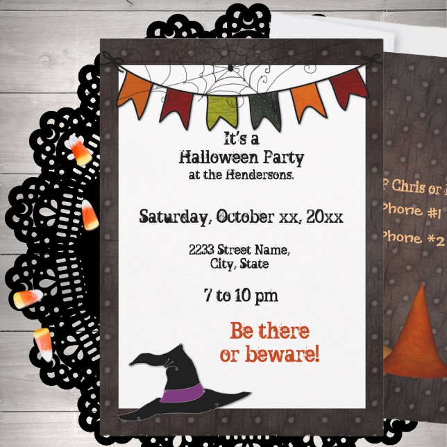 Halloween Party Banner Invitation Black Grunge (Creator Uploaded)