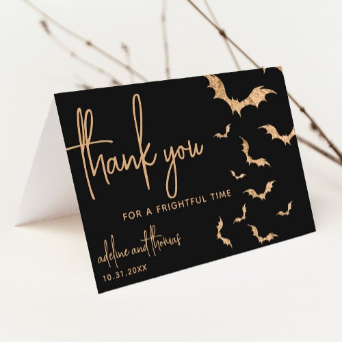 Halloween Party Bats Thank You Card