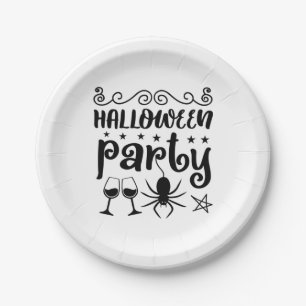 Halloween Party Birthday Paper Plates