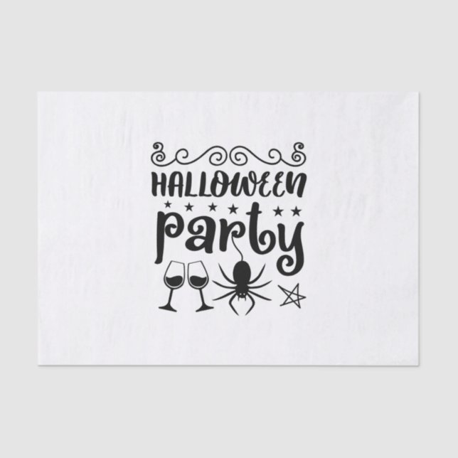 Halloween Party Birthday Tissue Paper (Front)