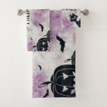 Halloween Party Black Cat Evil Pumpkins Scary Owls Bath Towel Set<br><div class="desc">Halloween Party Black Cat Evil Pumpkins Scary Owls Bath Towel Set. Unique,  beautiful,  stylish design. Easy to be personalized. Font style,  size and colors can be changed. Matching items are available.</div>