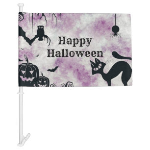 Halloween Party Black Cat Evil Pumpkins Scary Owls Car Flag