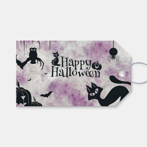 Halloween Party Black Cat Evil Pumpkins Scary Owls Gift Tags