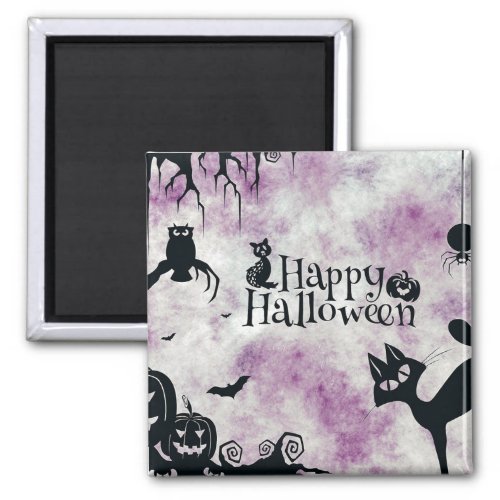 Halloween Party Black Cat Evil Pumpkins Scary Owls Magnet