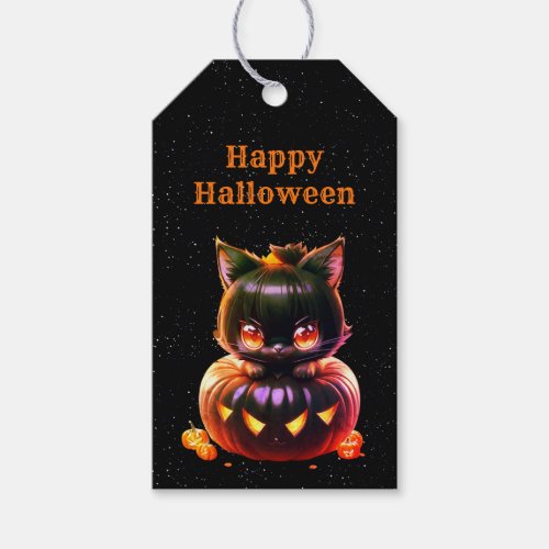 Halloween Party Black Cat Pumpkin Horror Scary Gift Tags