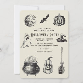 Halloween Party Black Cat Pumpkin Invitation