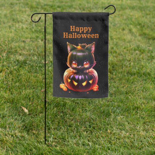 Halloween Party Black Cat Pumpkin Night Horror Garden Flag