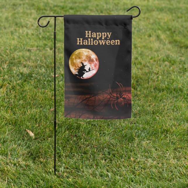 Halloween Party Black Night Full Moon Scary Garden Flag (In SItu)