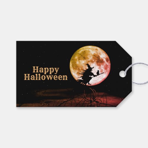Halloween Party Black Night Full Moon Scary Gift Tags