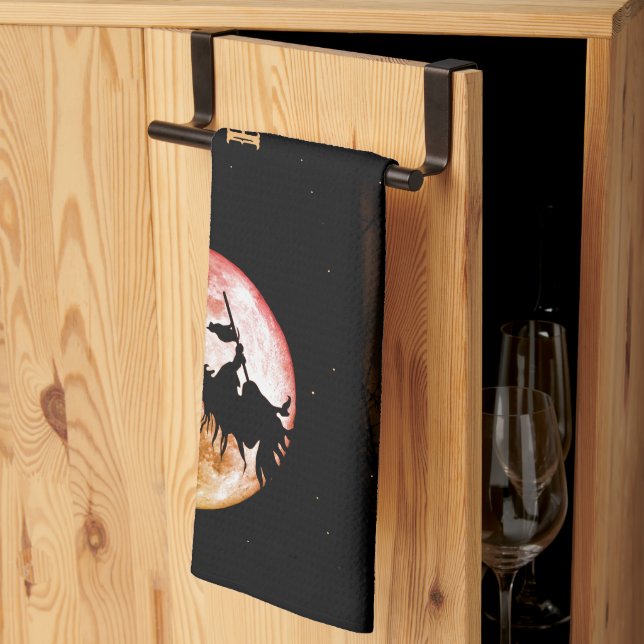 Halloween Party Black Night Full Moon Scary Kitchen Towel (Thirds Fold)