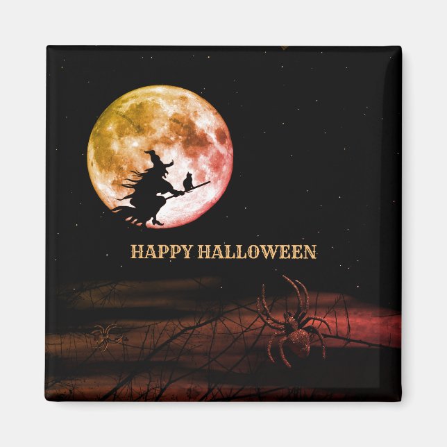 Halloween Party Black Night Full Moon Scary Magnet (Front)