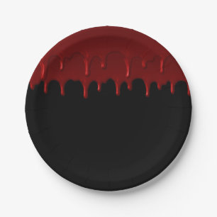 Halloween Party Bloody Drips Red Paper Plates