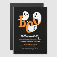 Halloween Party Boo Ghosts Black Invitation Magnet at Zazzle