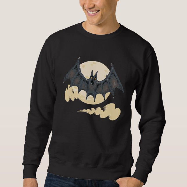 Halloween party  boo moon ghost bloody bat teeth v sweatshirt (Front)