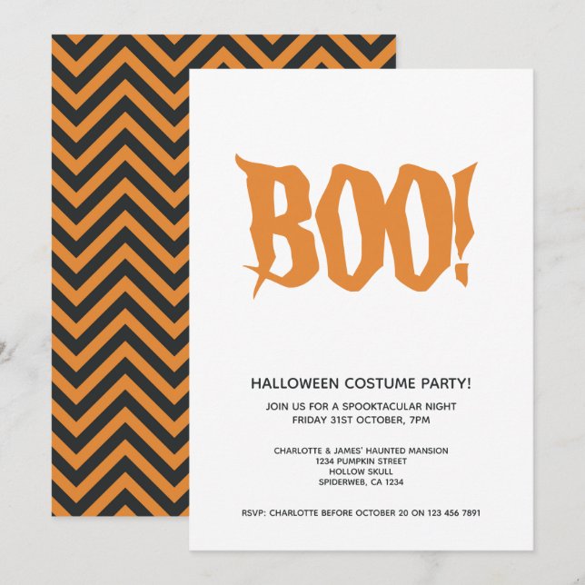 Halloween Party Boo Personalized Spooktacular Invitation (Front/Back)