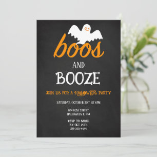 Halloween Party Boos and Booze Invitation