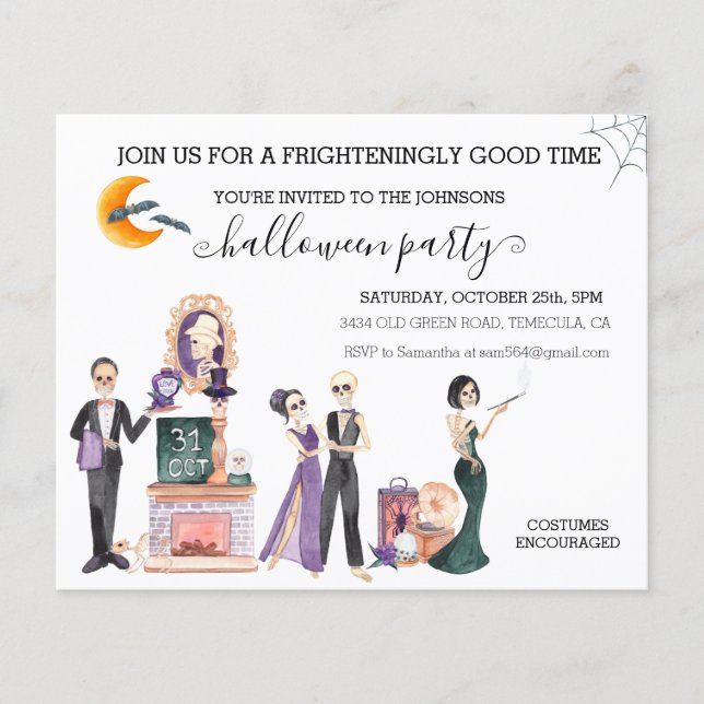 Halloween Party Budget Skeleton  (Front)