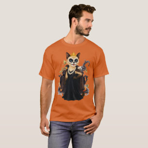 Halloween Party by Siamese Cat Witch T-Shirt
