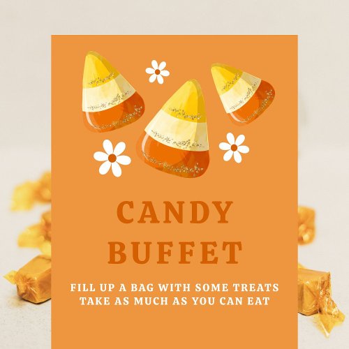 Halloween Party Candy Bar Take a Treat Pedestal Sign