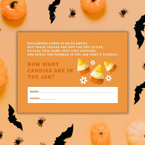 Halloween Party Candy Corn Guessing Game Enclosure Card