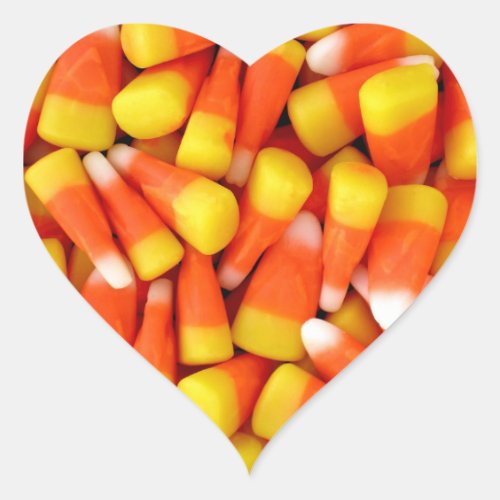 Halloween Party Candy Corn Heart Sticker