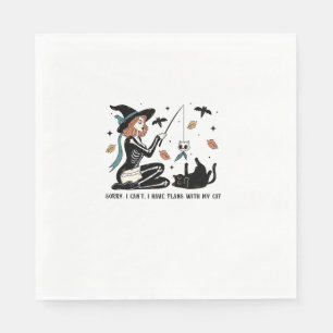 Halloween Party Cat Mom Costume Long Sleeve T-Shir Napkins