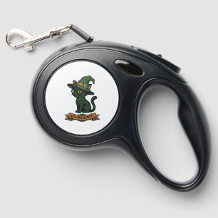 Halloween Party Cat Vintage Vector Design_1 Retractable Pet Leash