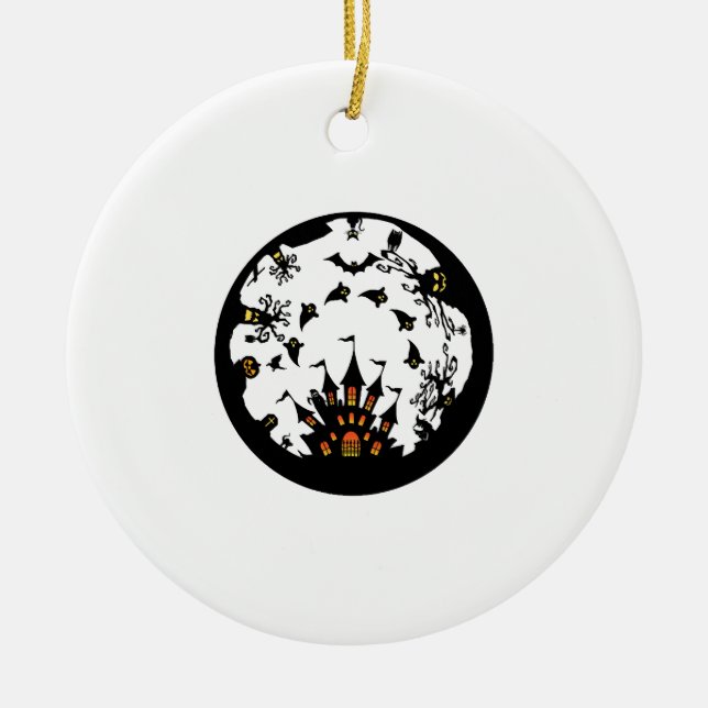 Halloween Party Ceramic Ornament (Front)
