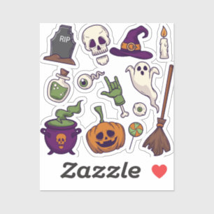 Halloween Party Characters Collections, Halloween  Sticker