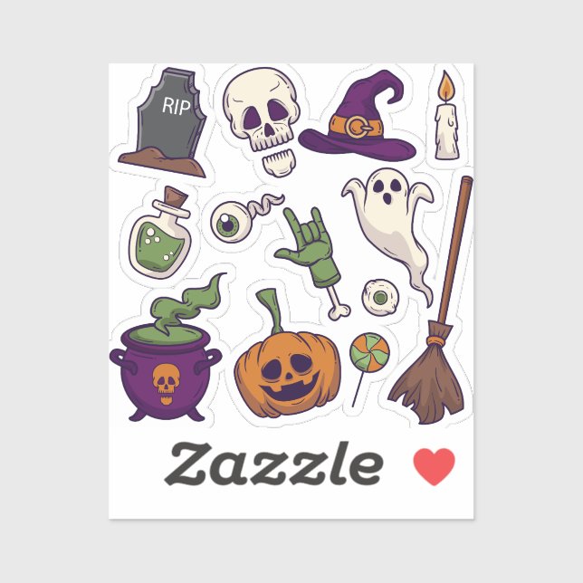 Halloween Party Characters Collections, Halloween  Sticker (Sheet)